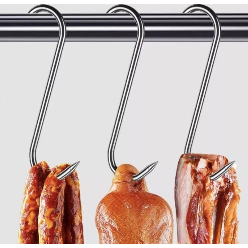 hook s stainless gantungan daging / kaitan daging panggang barbeque