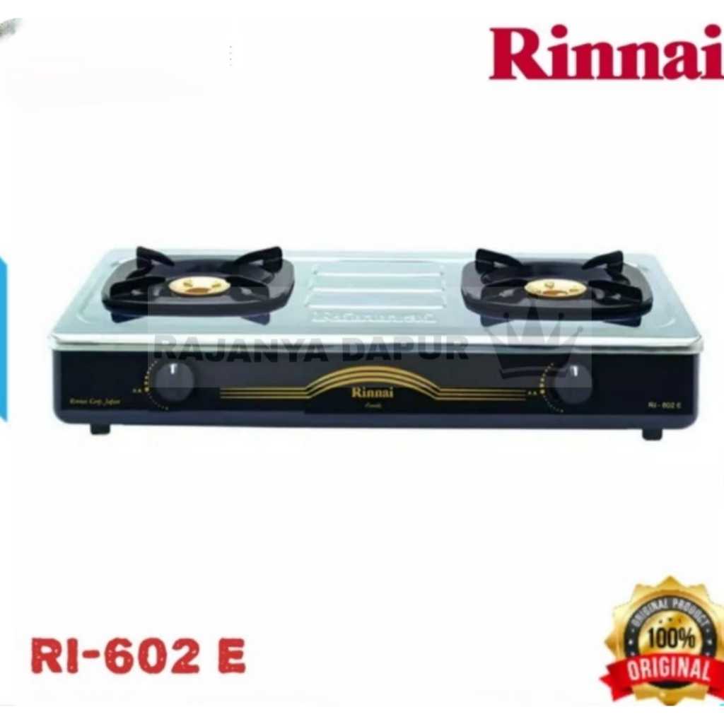 Kompor Gas Rinnai 602E - kompor 2 tungku rinnai stainless atas bisa dibuka 602e - kompor rinnai 602e