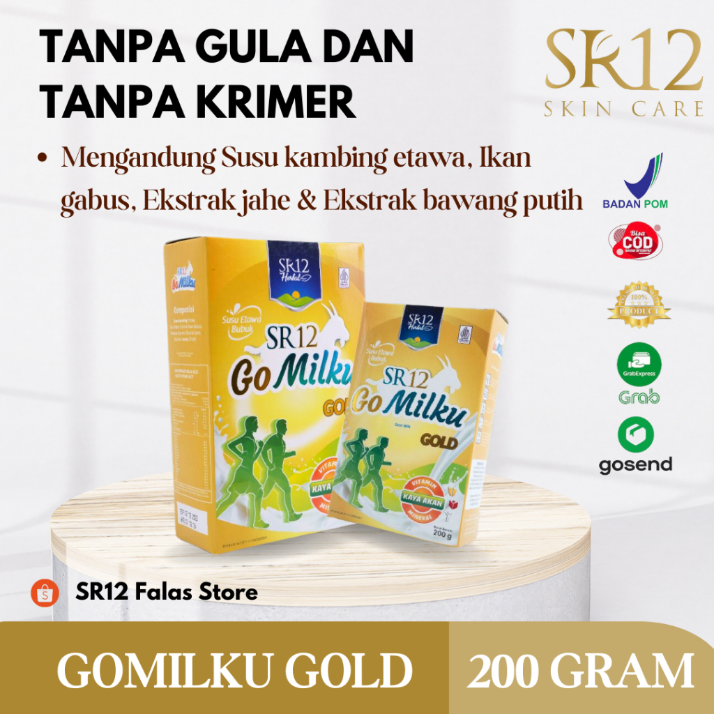 

GoMilku Gold by SR12 / Go Milku Gold / Susu Kambing Khusus Lansia 200 gr Susu kambing etawa premium