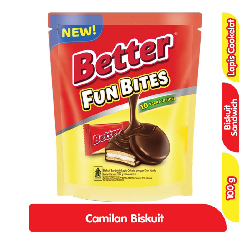 

Better Fun Bites Biskuit coklat Vanila 100 Gram