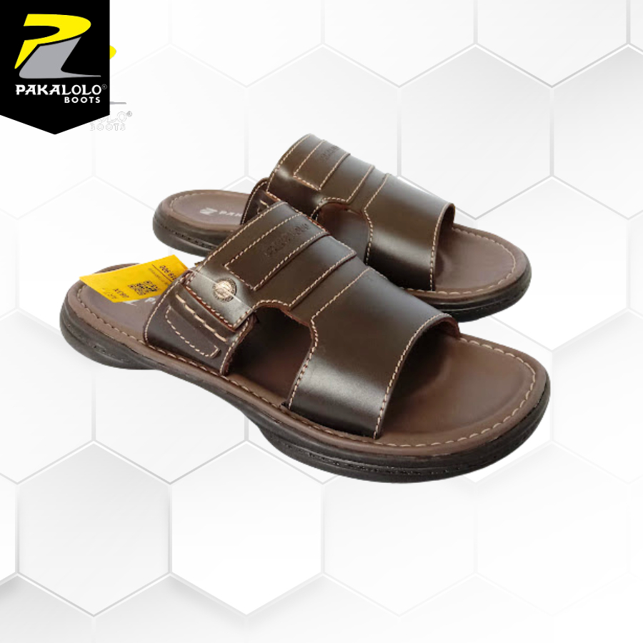 SANDAL KULIT PRIA PAKALOLO 0833 BROWN ORIGINAL PROMO PAKALOLO