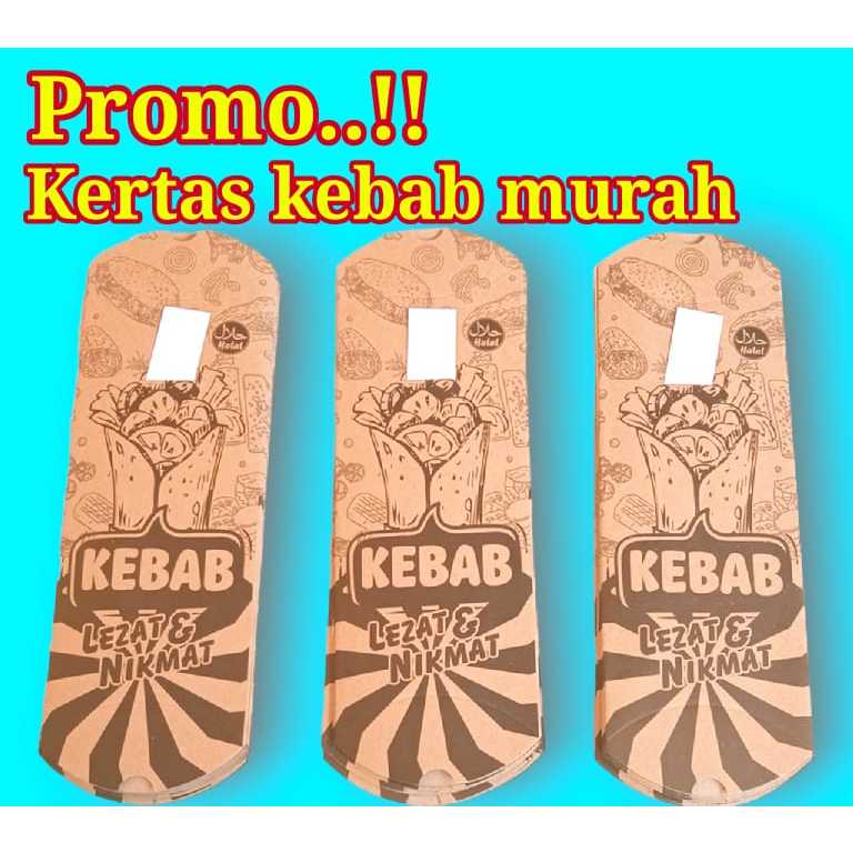 

100 Lembar bungkus kebab / Wadah kebab / Kemasan kebab / Pembungkus kebab / Box kebab / Dus kebab