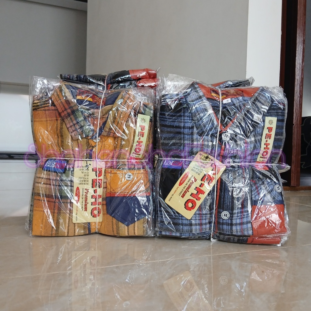 GROSIR 12PCS Kemeja Flanel lengan pendek Anak Laki-Laki Usia 2 sampai 9 tahun