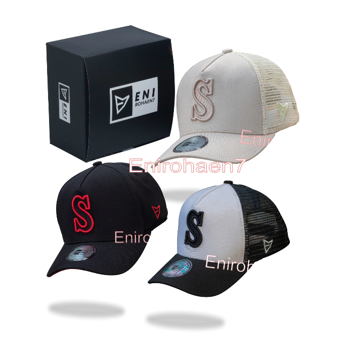 Topi Inisial S katun Topi Logo S Unisex TOPI HURUF S cmpr