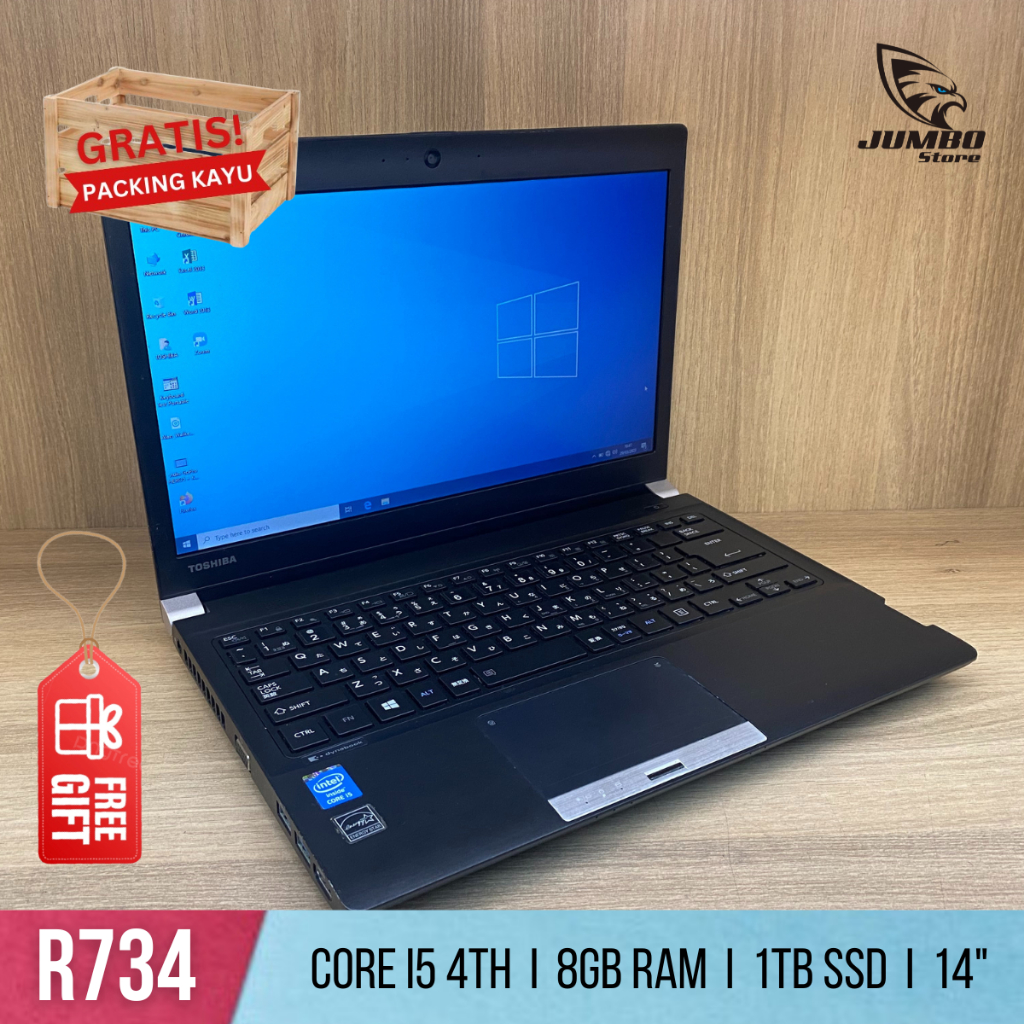 Laptop Toshiba Dynabook R734 Core i5 4th Gen 8GB RAM 1TB SSD Display 14 Camera