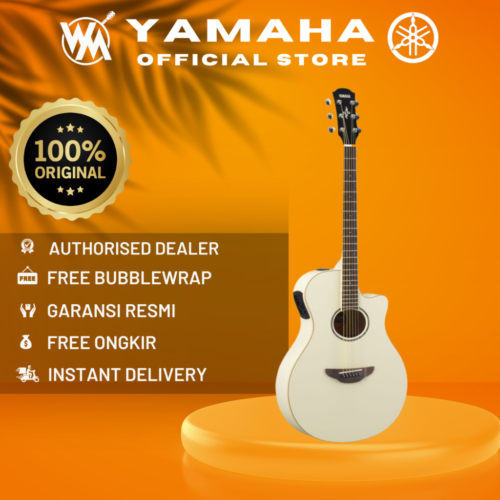 Yamaha Gitar Akustik Elektrik APX 600/ APX600/ APX-600 - Vintage White