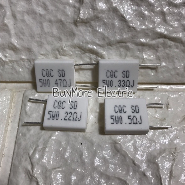 (Isi 1 pcs) Resistor 5W Kapur Gepeng 5 Watt Resistor Kapur Putih