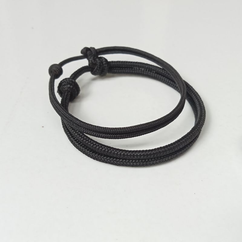 GELANG HITAM POLOS/Sliding Knot Simple/Gelang Pria Wanita
