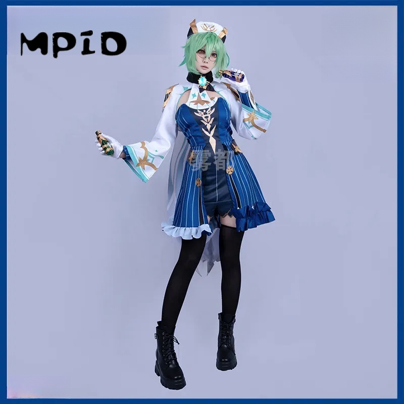 【MPID】Genshin Impact Cosplay Sucrose Costume Cute Sucrose Wig Wanita Kostum Uniform Halloween Shoes
