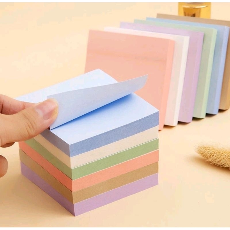 

Sticky Notes Memopad Persegi Motif Polos Multifungsi Kertas Stiker Memo