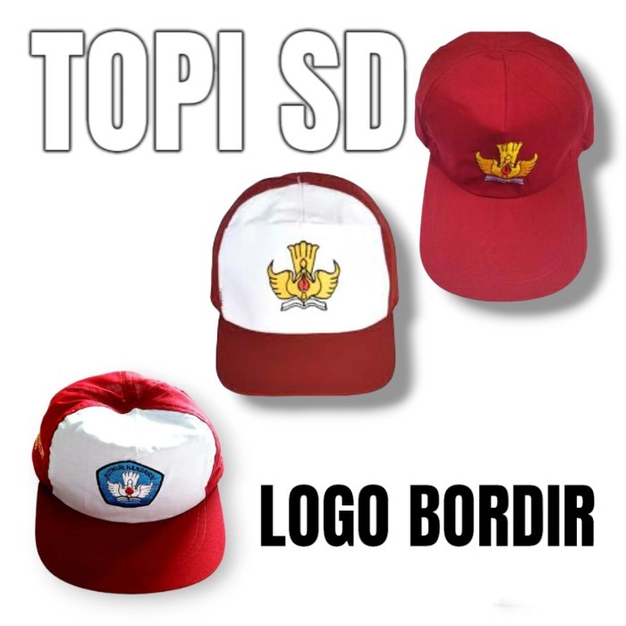 Bijian Topi Sekolah SD - Topi SD Bordir