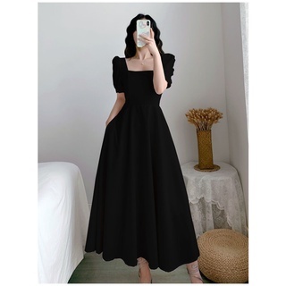 NEW Putih Dress Party Elegan Vintage Midi Lengan Pendek Wanita Kekinian Dress Raya 2025 Cantik Pesta