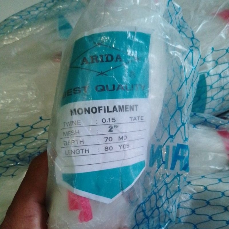 jaring ikan ARIDA 2 INCH 0.15  70MD/80YDS TATE/ MATA REBAH JARING ARIDA