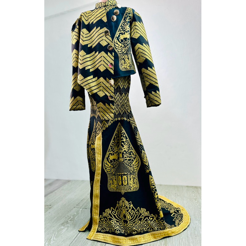 Baju Custom - Semi Kebaya Modern Hitam Emas Promo Murah