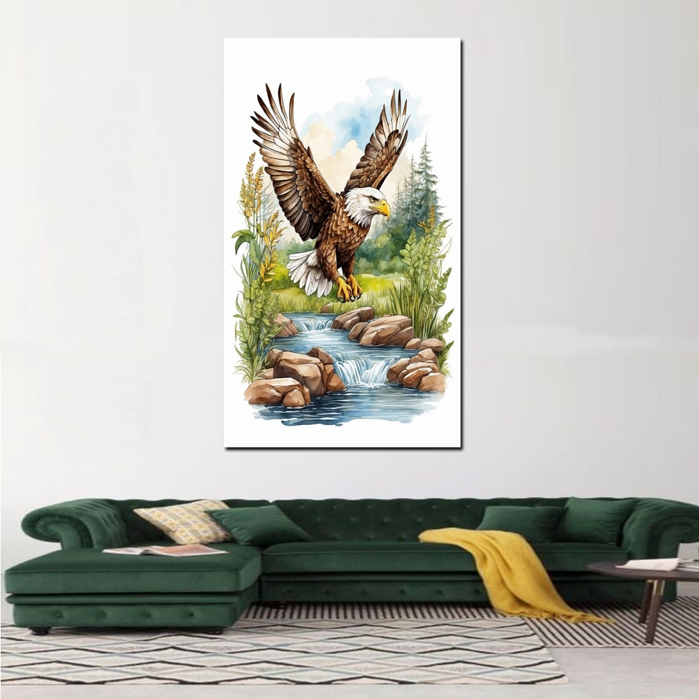 POSTER CETAK EAGLE BEAUTIFUL AND NATUR 5799 WON,TANPA BINGKAI ,LUKISAN CETAK PEMANDANGAN,LUKISAN  CE