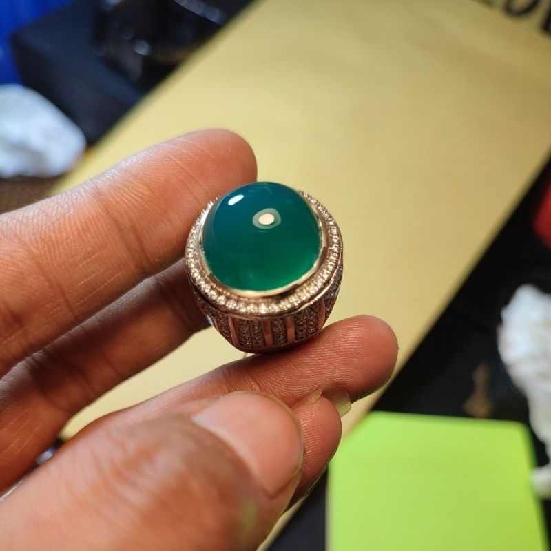 natural bacan gulau ring perak micro