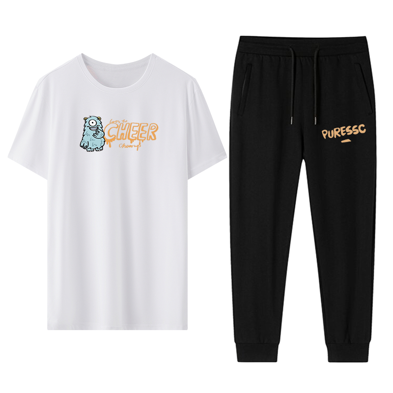 Setelan Pria Celana + Kaos ‘Cheer’ / Kaos Pria + Celana Panjang / Atasan Celana pendek