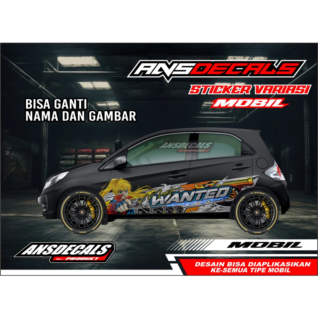 STICKER MOBIL JAZZ, BRIO | DECAL STICKER MOBIL STIKER JAZZ, BRIO, AGYA, YARIS FREE REQUEST STIKER AN