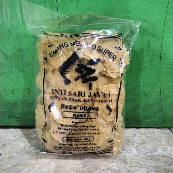 

400gram emping melinjo super mentah rasa udang manis