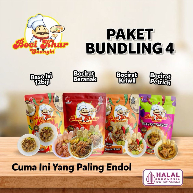 

Boci Khurcuangki - Baso Aci Paket Bundling 4 ( Beranak , Kriwil , Petrik , isi 12 )