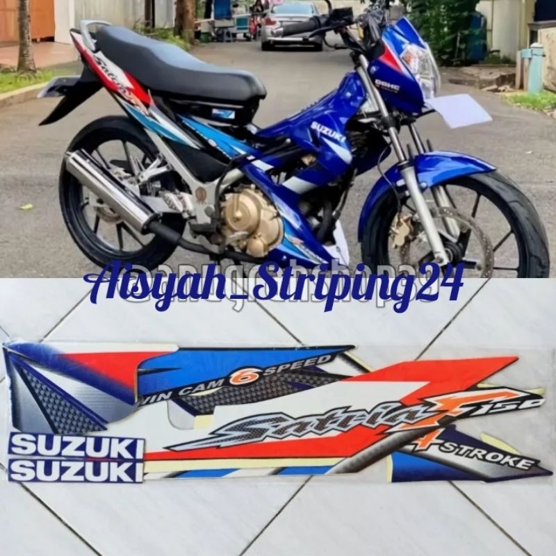 Stiker sticker striping satria Fu Thailand biru hitam CBU engkel 2006 2007