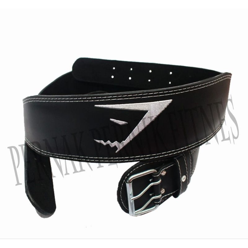 FREE ONGKIR SABUK FITNESS GYM OLAHRAGA MOTIF GYMSHARK PUTIH ALAT ANGKAT BEBAN KESEHATAN BANTU BELT