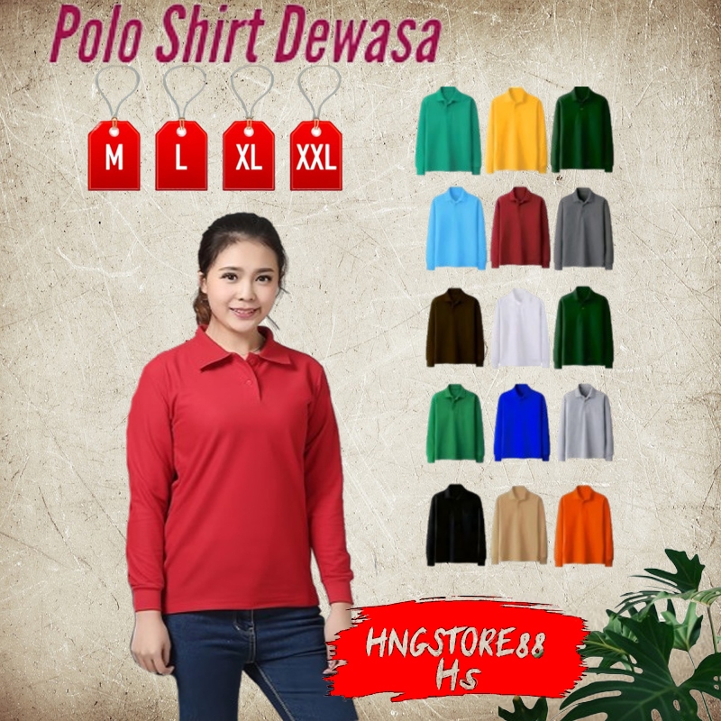 Kaos Wanita Lengan Panjang / Kaos Kerah Wanita Lengan Panjang / Polo Shirt Wanita lengan panjang