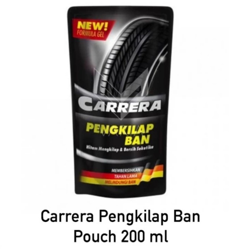 CARRERA Pengkilap ban mobil motor 200 ml new formula gel semir poles