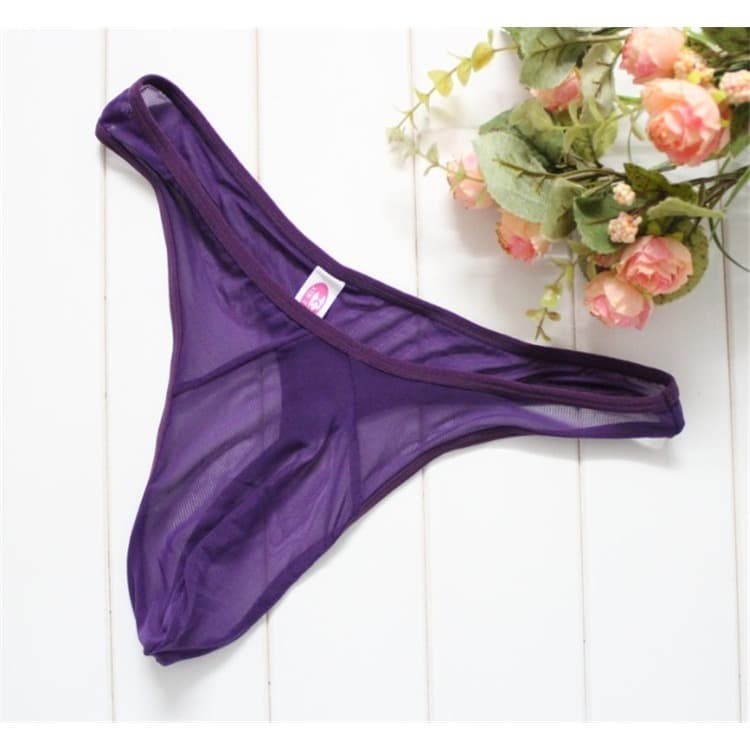 Celana Pria Sexy Celana dalam Jala g string Transparan Boxer