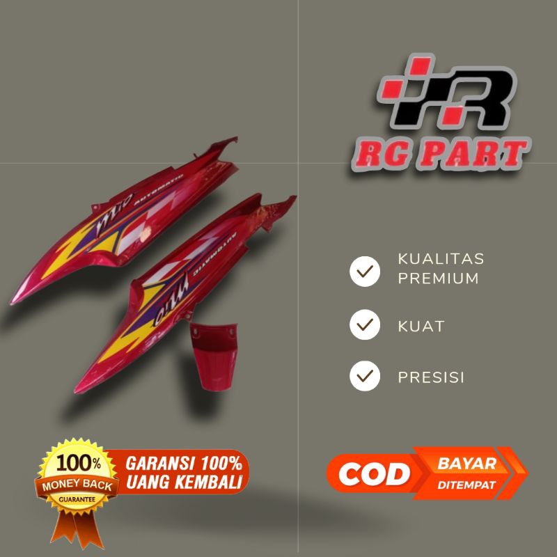 Body belakang Mio sporty Merah Marun plus striping