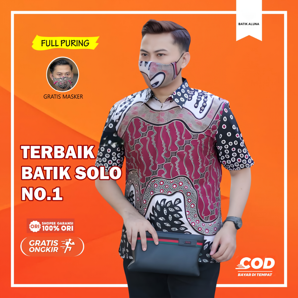 Kemeja Batik Solo Aluna Atasan Lengan Pendek 016