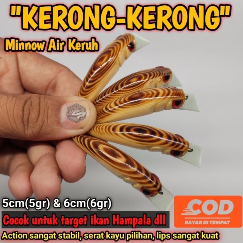 Minnow Kerong / Minnow Kayu Untuk Air Keruh / Minnow Kerong-kerong / minnow kerong kerong / Minnow K