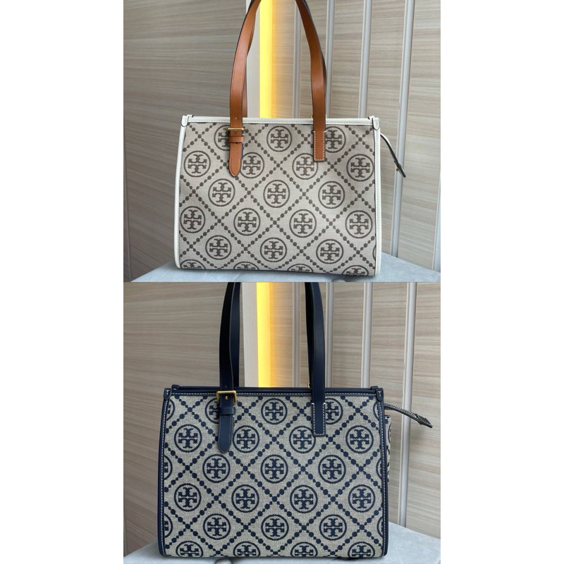 tb t monogram tote zipper