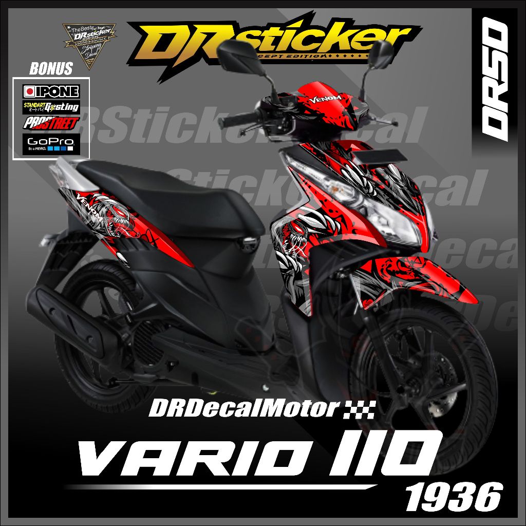 Stiker Decal Vario Techno 110 Fullbody Sticker Skotlet Pelindung Body Motor Honda Vario 110 Techno F