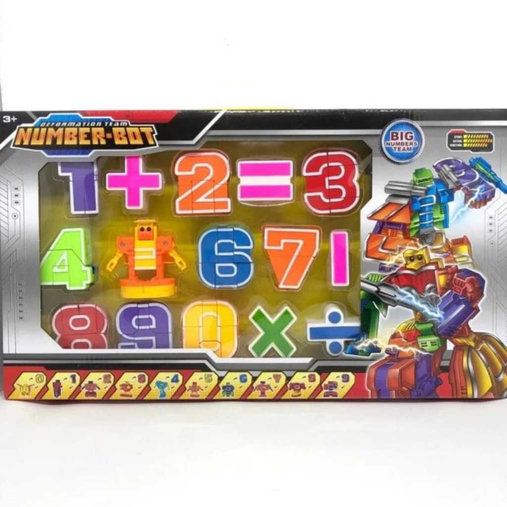 PROMO MAINAN RANGKAI ROBOT TRANSFORMER ANGKA DAN ALFABET MAINAN ROBOT HURUF DAN NOMER