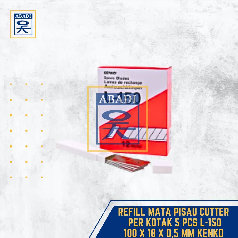 

REFILL MATA PISAU CUTTER PER KOTAK 5 PCS L-150 100 X 18 X 0,5 MM KENKO