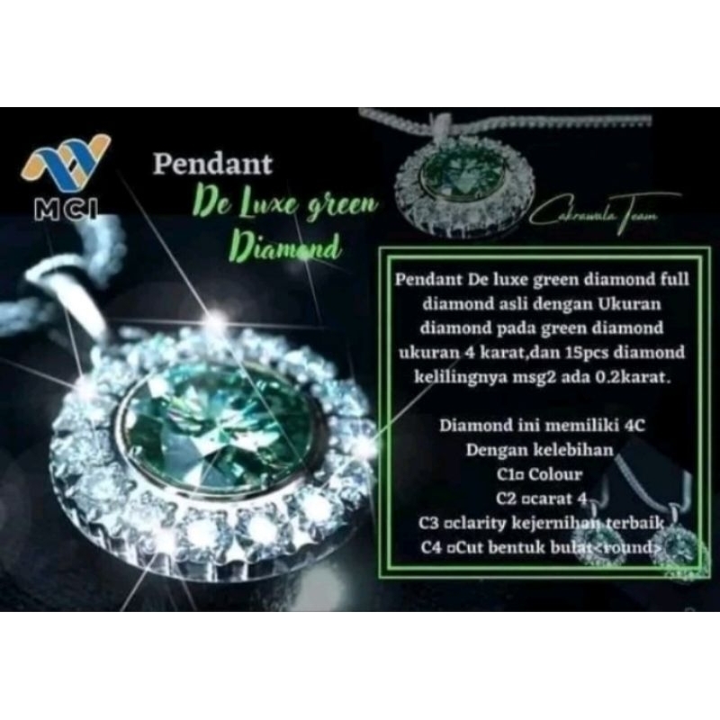 Meztie_Larisse Pendant Green Diamond MCI. Produk original, banyak manfaat.
