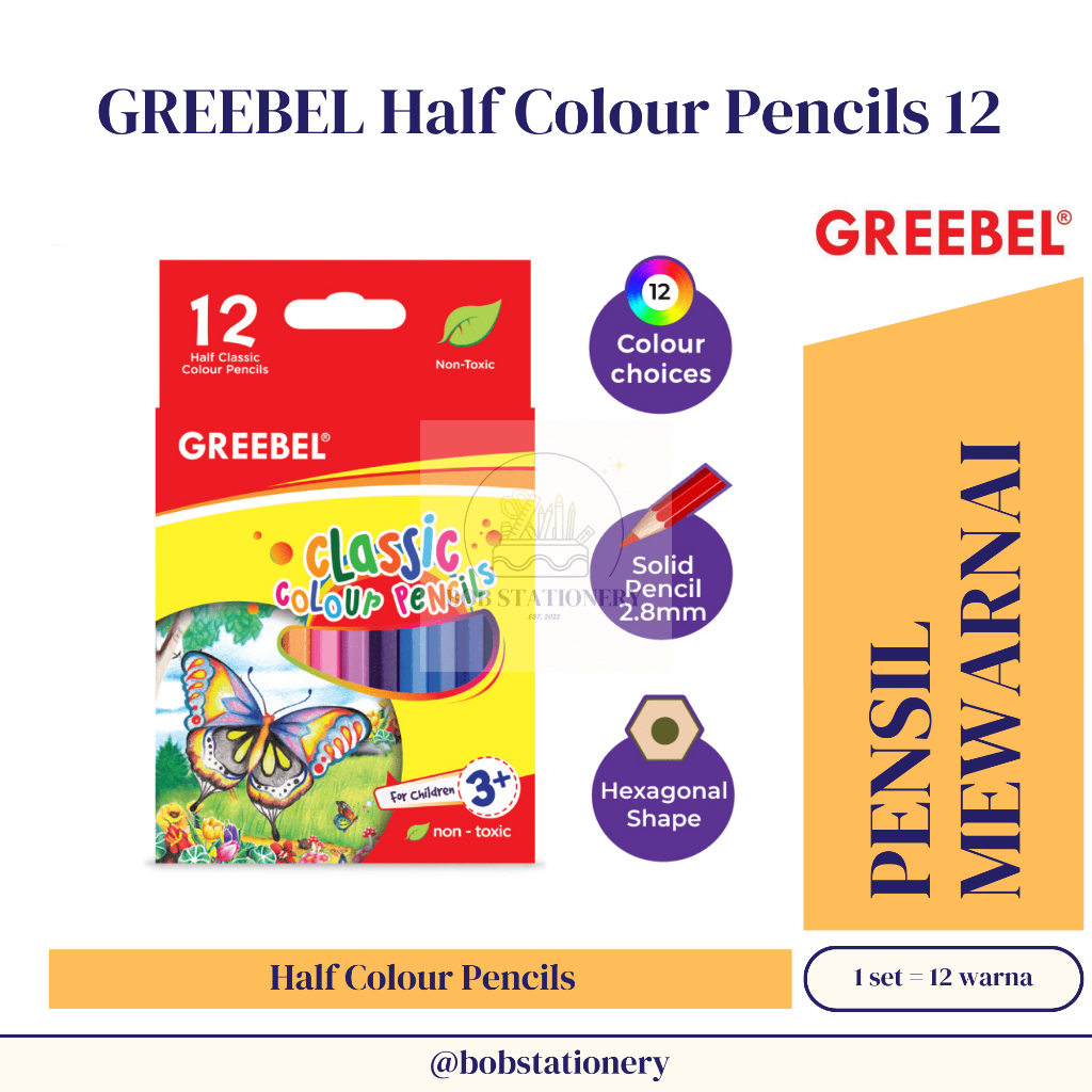 

GREEBEL Half Colour Pencils Pensil Mewarnai