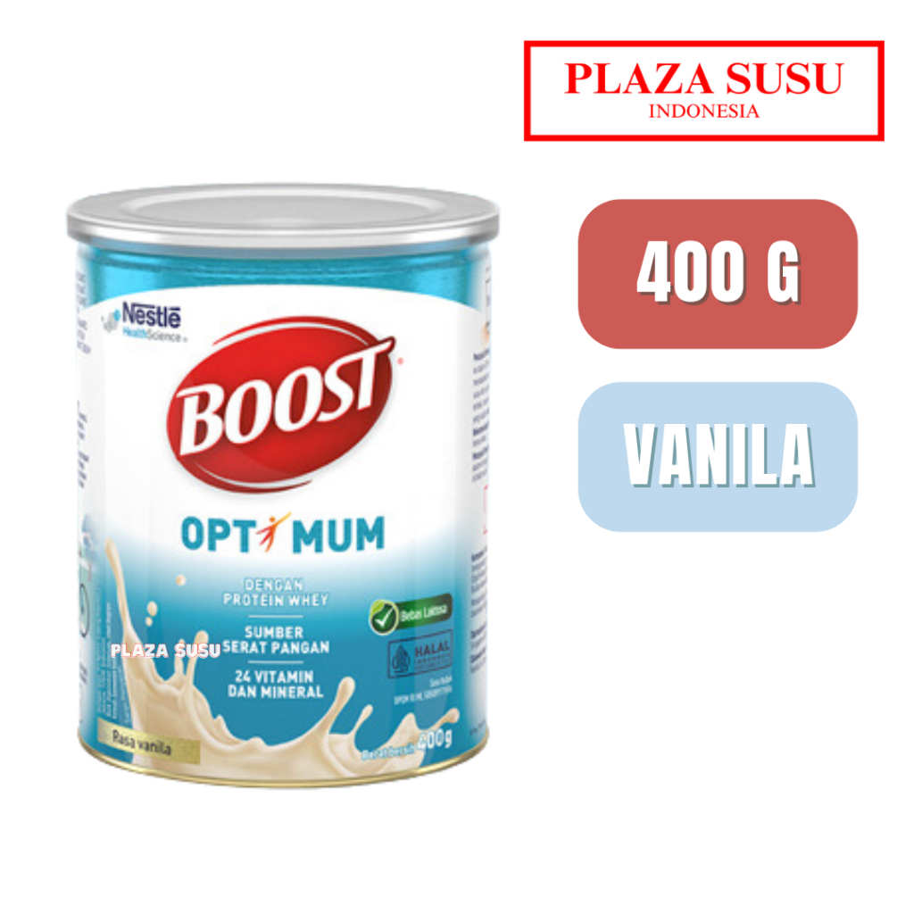 

NESTLE BOOST OPTIMUM VANILA 400 G SUSU NUTRISI DEWASA LANSIA