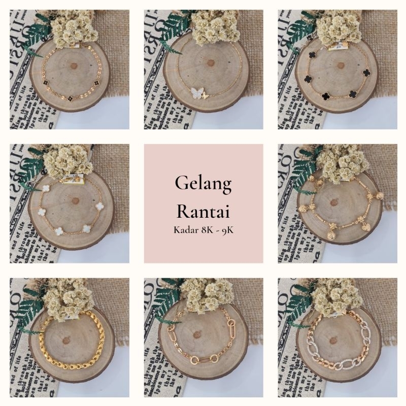 WAJIB TANYA STOK Gelang Rantai Emas Asli Kadar 375-420 / 8K-9K