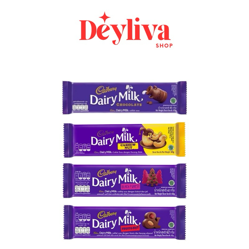 

COKLAT CADBURY DAIRY MILK ALL VARIANT 62GR