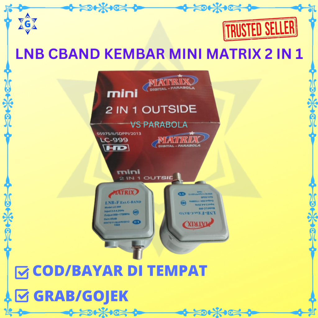 LNB CBAND MINI PARABOLA 2 SATELIT 1 RECEIVER