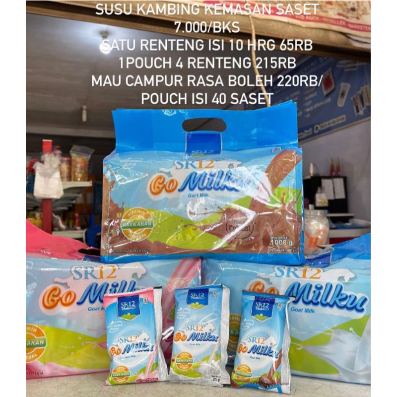 

GO MILKU SR12 KEMASAN 1 RENTENG SUSU KAMBING ETAWA