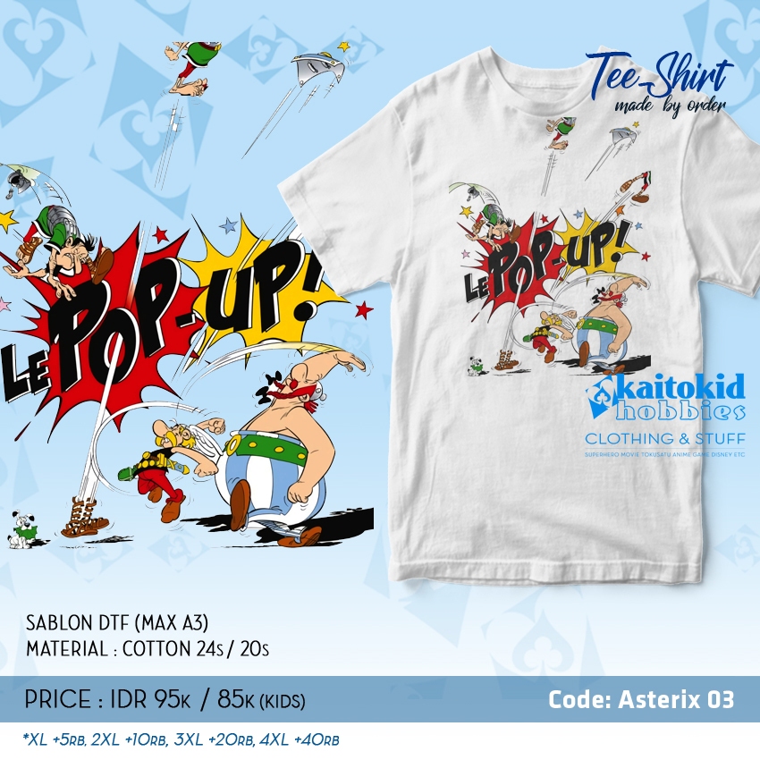 Kaos ASTERIX OBELIX Hajar Prajurit komik Jadul bisa custom desain bebas