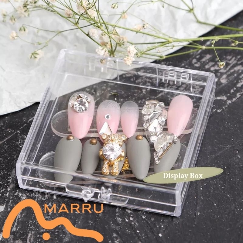 

MARRU Acrylic Storage Box Display Fake Nails Kotak Penyimpanan Kuku Palsu 7x7x1.7cm