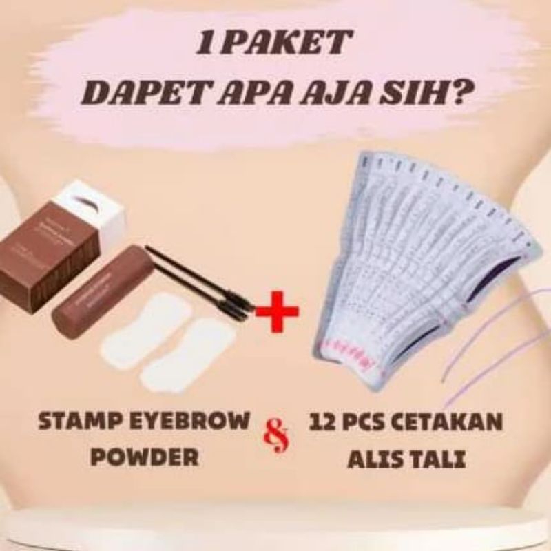 (2in1) paket Hemat Ngalis viral / cetakan alis + eyebrow stamp powder