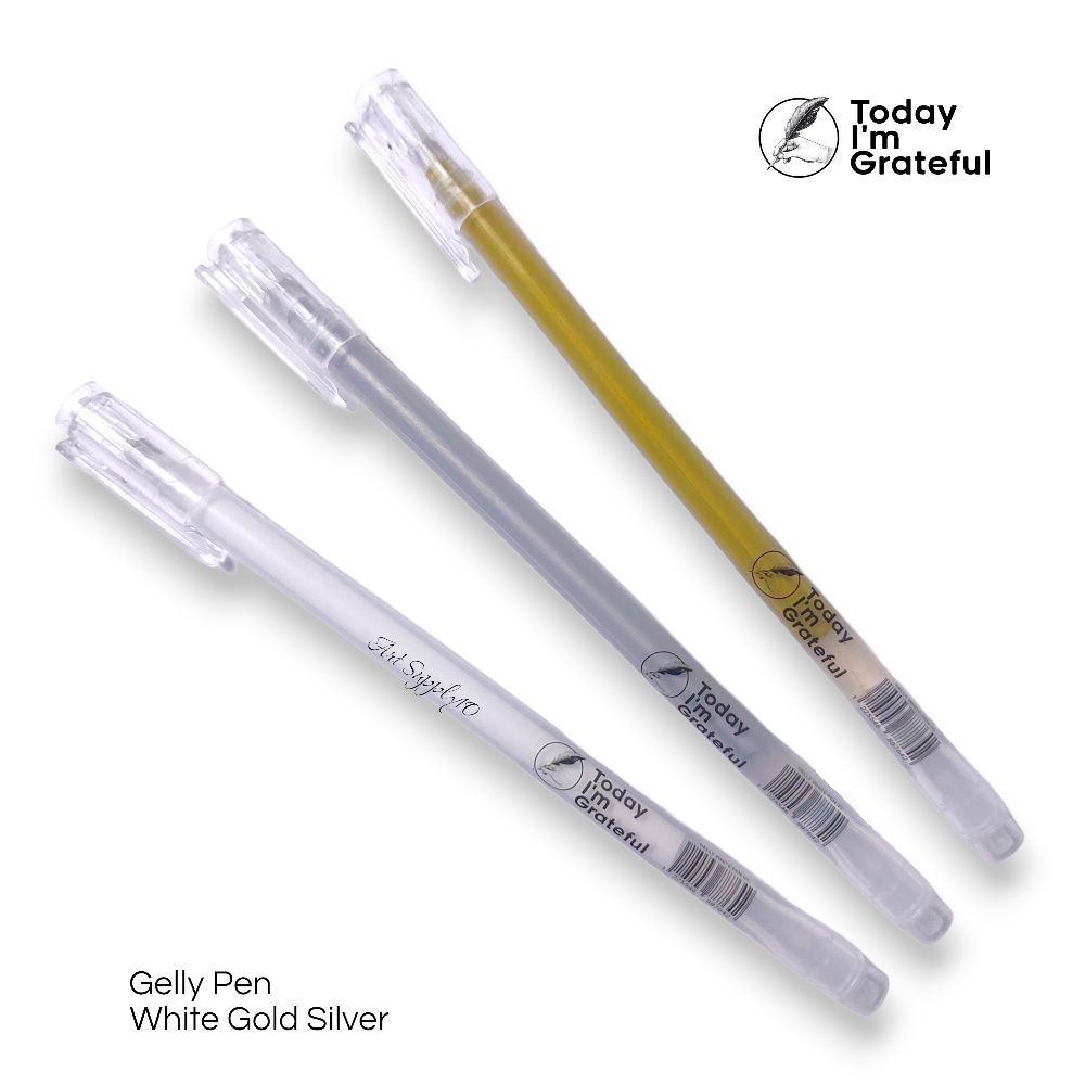 

Pulpen Gel White Gold Silver Grateful - Fine Tip