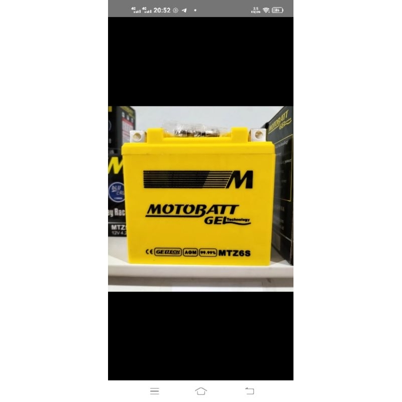 Aki Motor Satria Fu MTZ6S Motobatt Aki Kering Gel