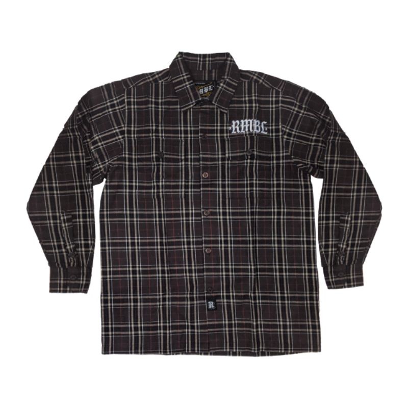 KEMEJA FLANEL RMBL LOGO TEXT BROWN/ FLNL RMBLTXT BRW