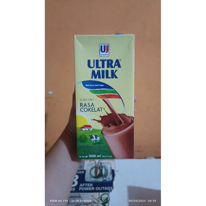 

susu uht 1 liter ultra COKLAT DAN FULL CREAM